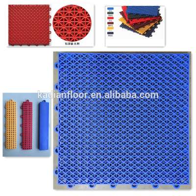 pp interlocking sports flooring suspended modular plastic floor tiles