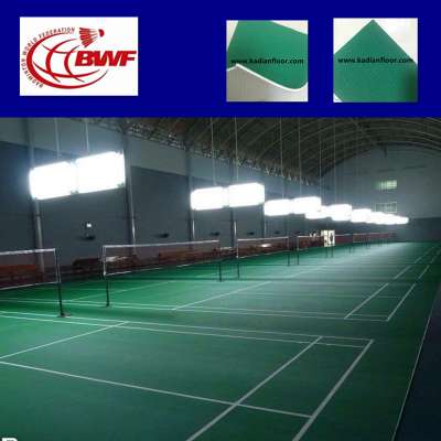 indoor green 4.5mm-6.0mm BWF approval rubber badminton sports floor mat