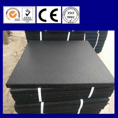 black color rubber floor mat 100% recycled rubber granule used for crossfit gym center