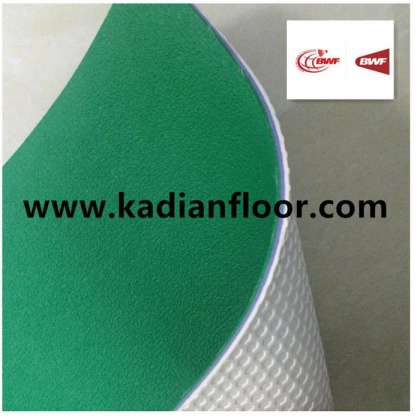 professional BWF approved pvc green badminton rubber floor